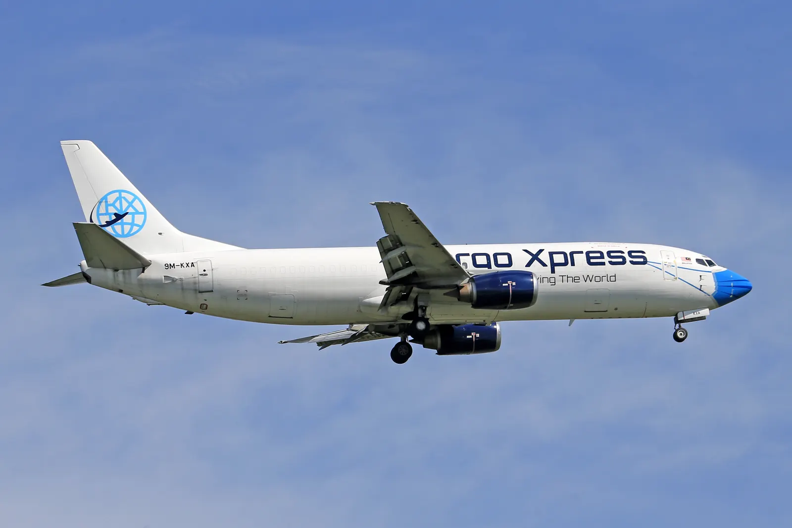 Cargo airplane in flight for air freight service